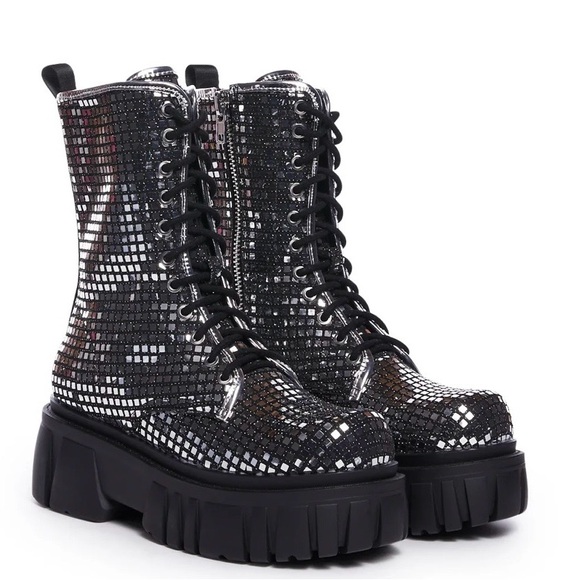 Club Exx Shoes - Dolls Kill Disco Fusion Combat Boots